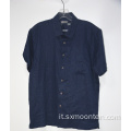 Camicia casual in lino a maniche corte